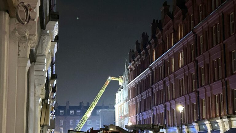 Large fire tears through luxury London hotel known as a celebrity hotspot