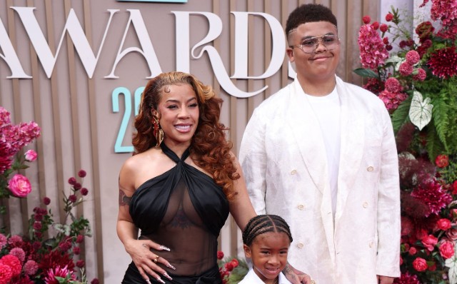 Keyshia Cole Stuns at BET Awards Red Carpet With Her Kids