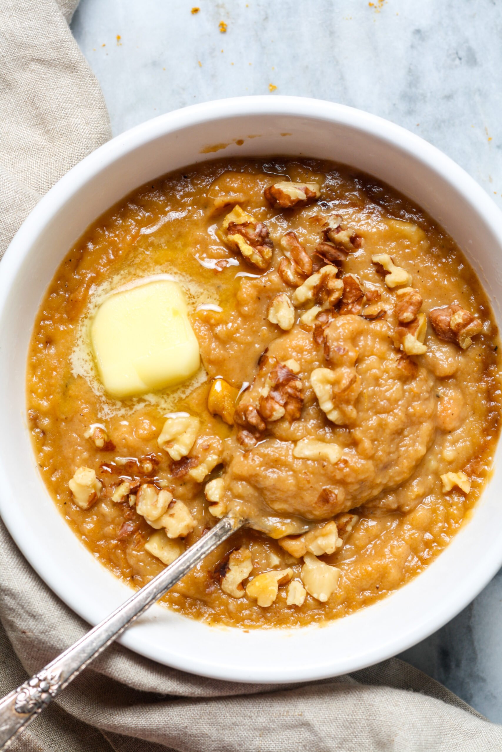 मैश किए हुए शकरकंद।