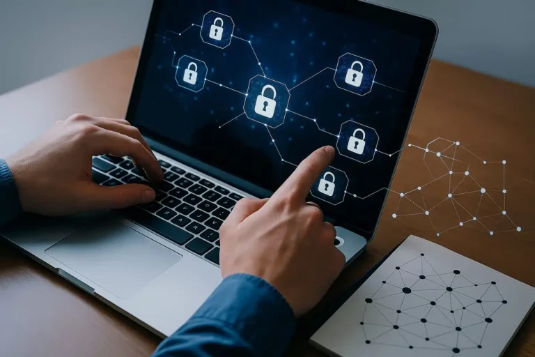 97589234_ai-generated-image-of-hands-interacting-with-a-laptop-showing-blockchain-nodes-with-padlock-icons-representing-cybersecurity-data-protection-and-decentralized-technology.webp.webp