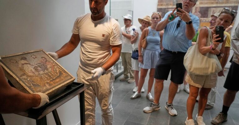 Erotic ancient mosaic stolen by Nazi German captain during WWII is returned to Pompeii