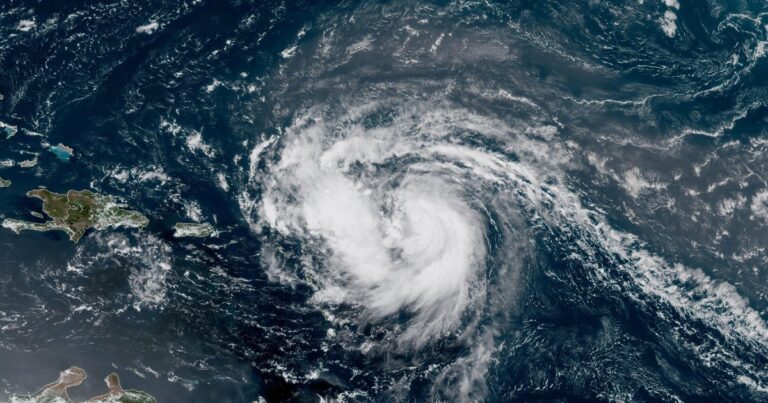 Hurricane Erin forms over Atlantic, the first of 2025 season. Maps show its path and forecast.