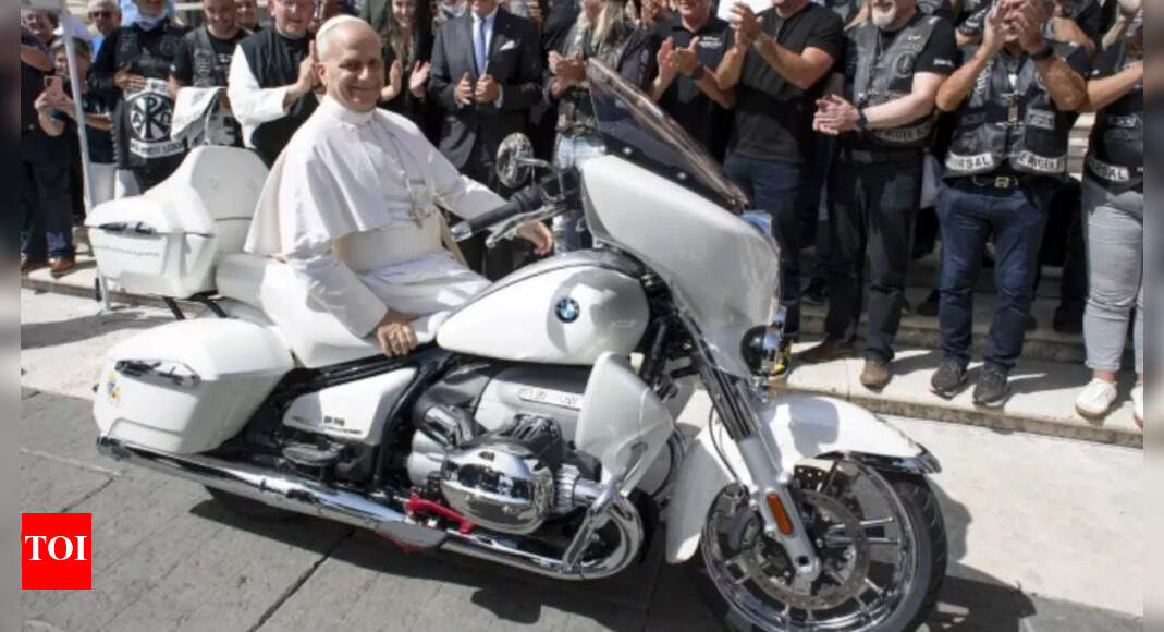 Watch: Pope Leo rides BMW motorcycle in St Peter’s Square; to be auctioned for charity