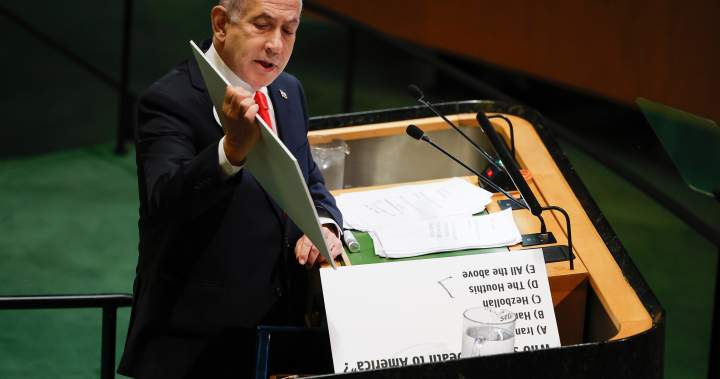 Netanyahu faces walkouts during UN speech, Canada not among them - National