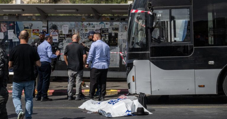 Palestinian gunmen kill 6 people in attack on Jerusalem bus stop