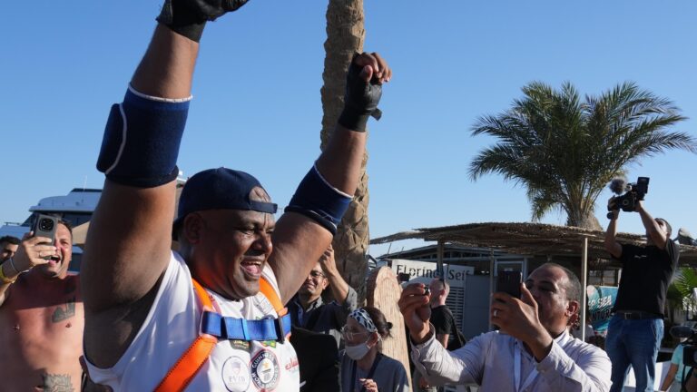 Popular 'strong man' goes for jaw-dropping challenge: Pulling a ship with his teeth