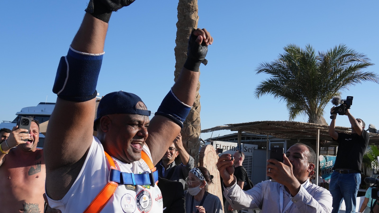 Popular 'strong man' goes for jaw-dropping challenge: Pulling a ship with his teeth
